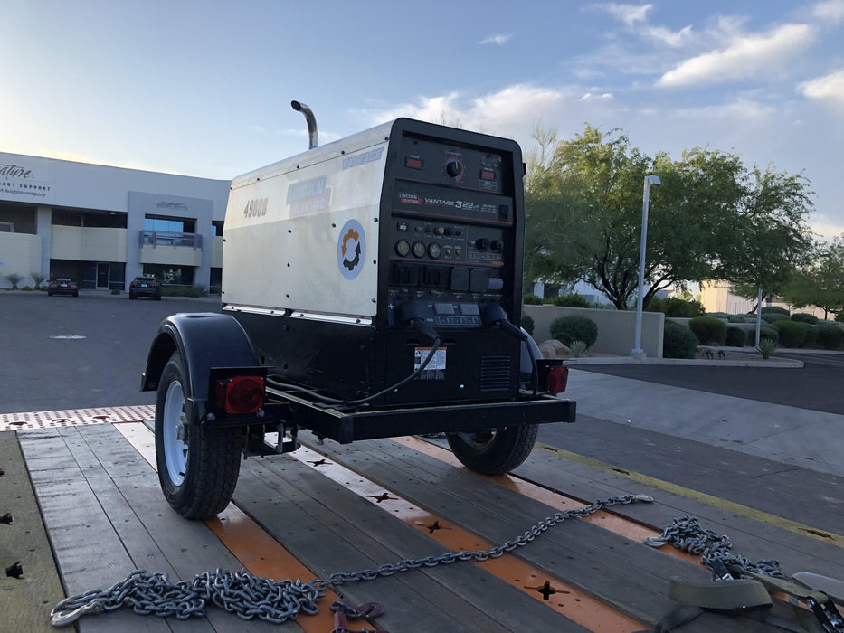 2018 Lincoln Electric Vantage 322 Welder Ready-Pak 3, Two wheel trailer, Fender and Light kit, Cable Rack