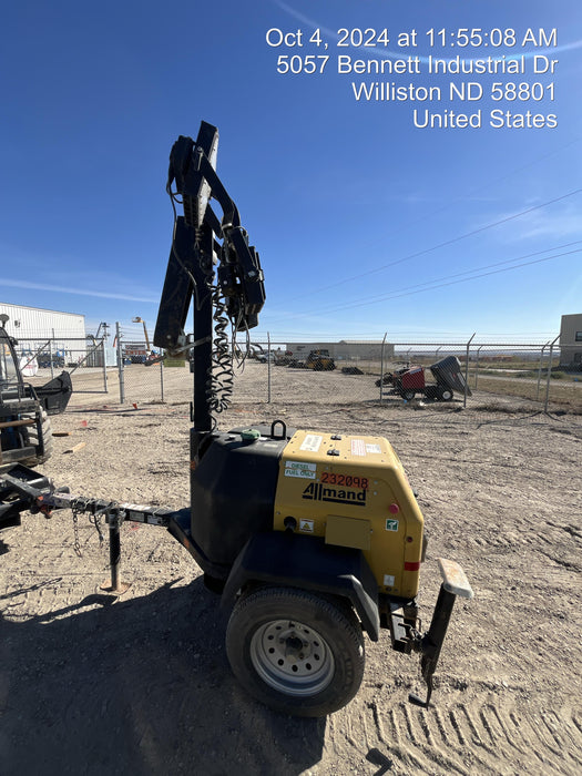 2022 Allmand NLV3GR (4) LED Light Fixture 350W, 23' Vertical Mast, 3kW Prime, Towable, Deep Sea L401, Leveling Jacks, Yanmar T4F 5.8hp