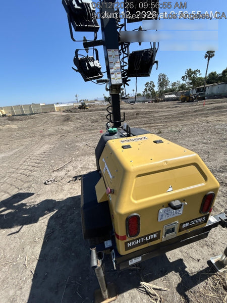 2022 Allmand NLV3GR (4) LED Light Fixture 350W, 23' Vertical Mast, 3kW Prime, Towable, Deep Sea L401, Leveling Jacks, Yanmar T4F 5.8hp