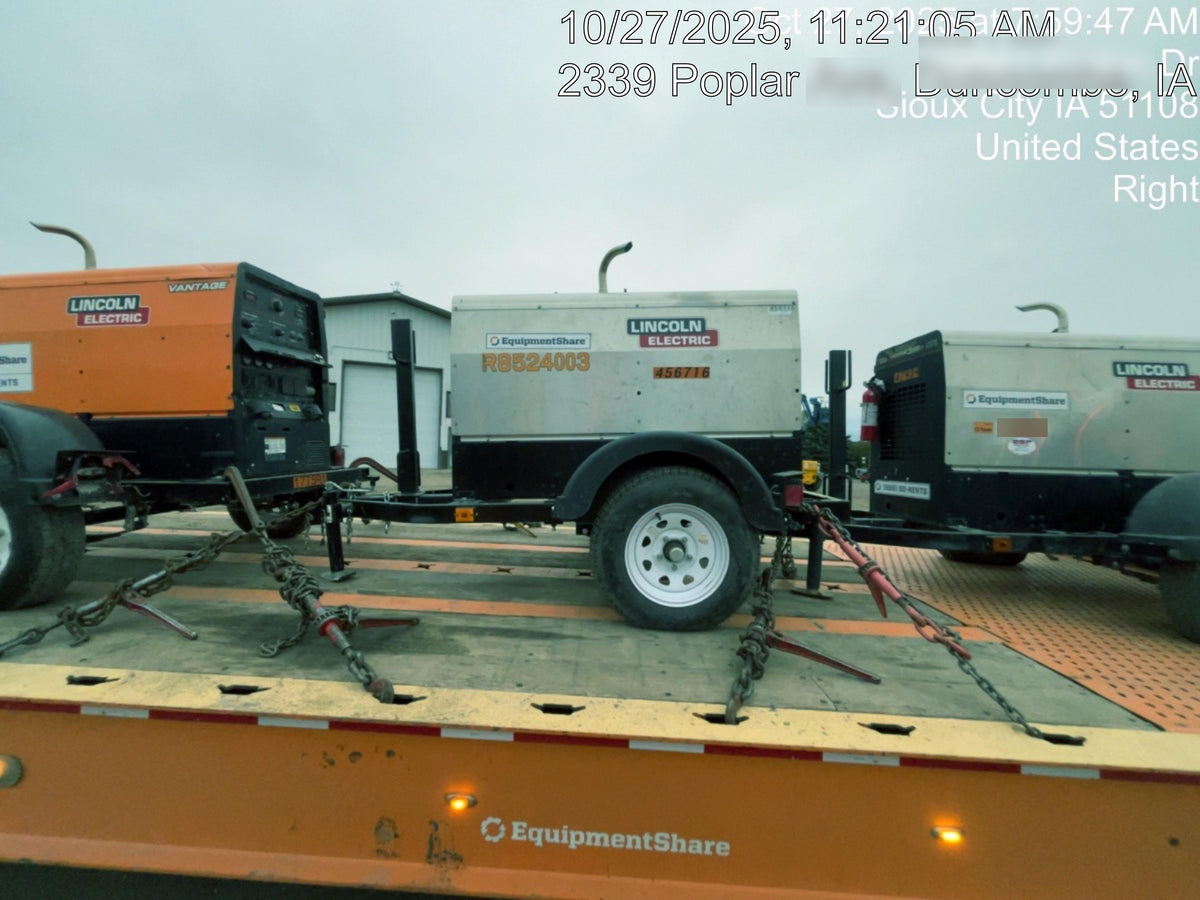2019 Lincoln Electric Vantage 322 Ready-Pak 3, Two Wheel Trailer, Fender and Light Kit, Cable Rack