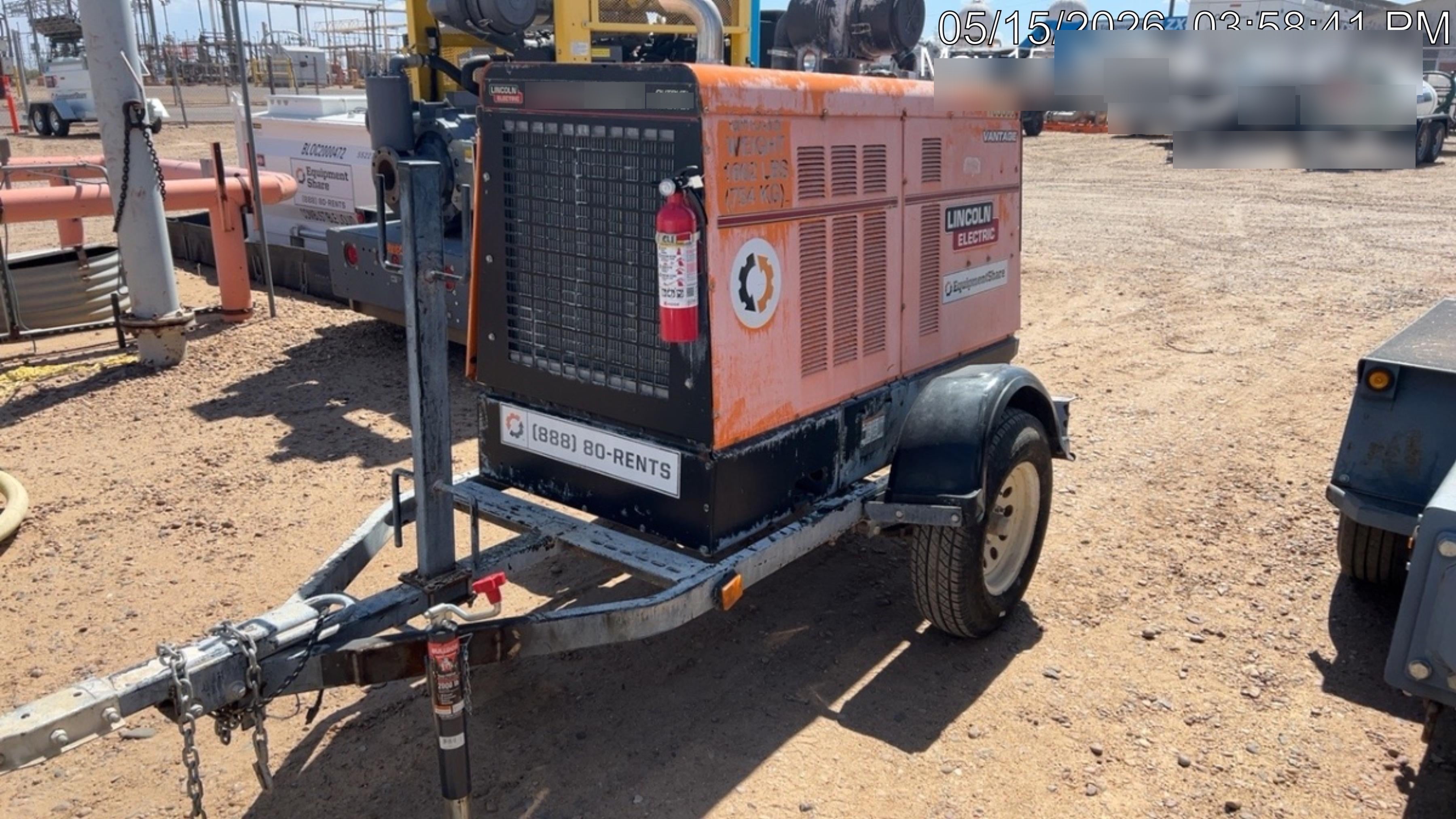 2021 Lincoln Electric Vantage 549X Ready Pak 3, ORANGE (includes trailer, cable rack, fender light kit)