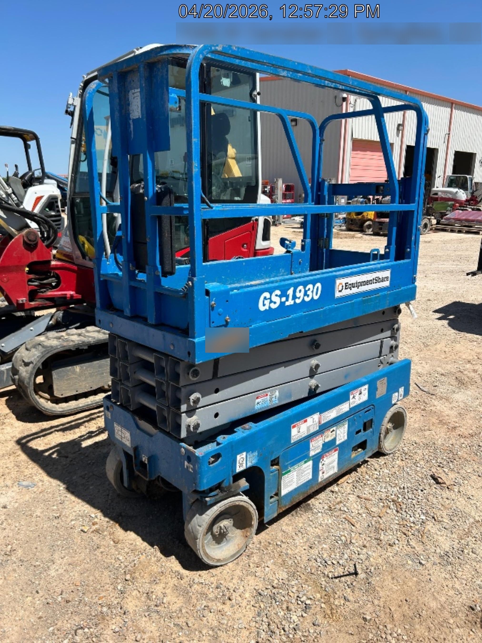 2020 Genie GS-1930 Solid Non Marking Tires, Beacon, Folding rails with half height swing gate