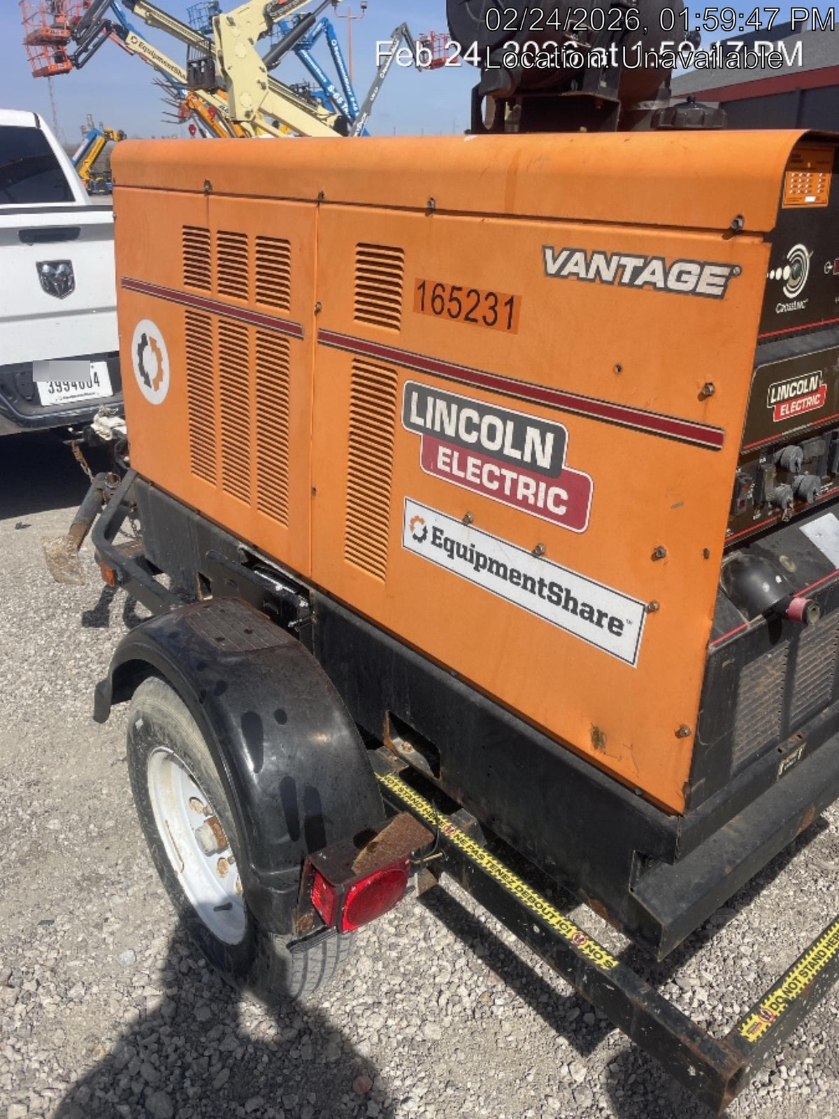 2021 Lincoln Electric Vantage 549X Ready Pak 3, ORANGE (includes trailer, cable rack, fender light kit)