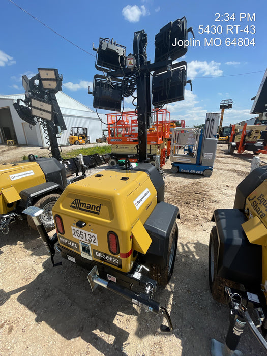 2022 Allmand NLV3GR (4) LED Light Fixture 350W, 23' Vertical Mast, 3kW Prime, Towable, ES Decals, T3