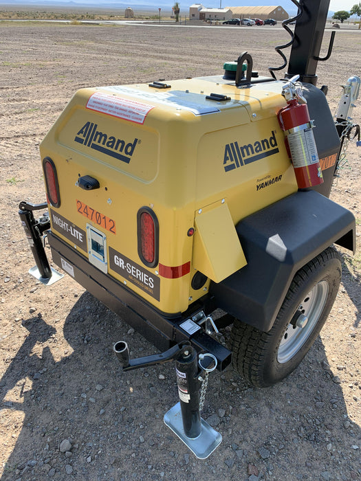 2022 Allmand NLV3GR (4) LED Light Fixture 350W, 23' Vertical Mast, 3kW Prime, Towable, ES Decals, T3