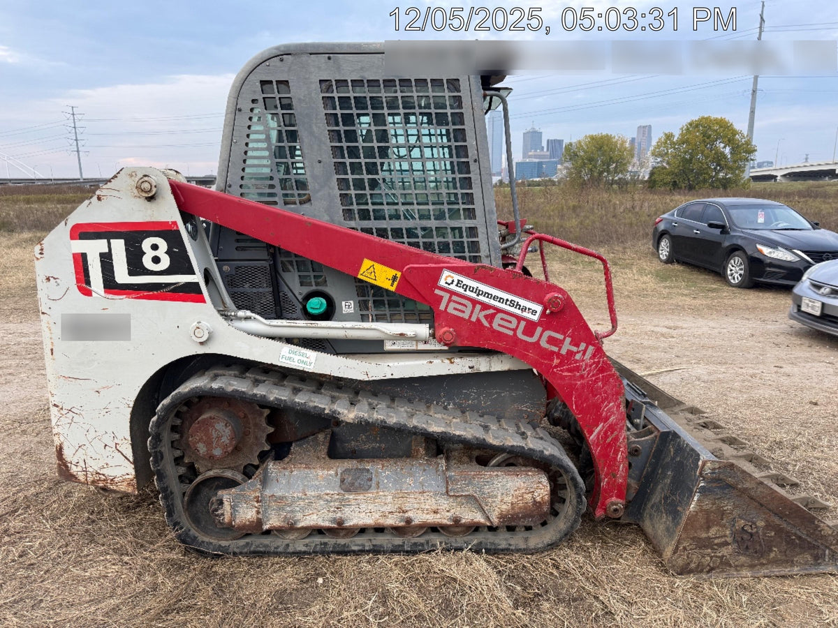 2020 Takeuchi TL8CR Cab/Heat/Air, 74hp, Hydraulic QC w/76" HD Bucket w/ Smooth Bolt on Edge, 76" HD Bucket w/Teeth