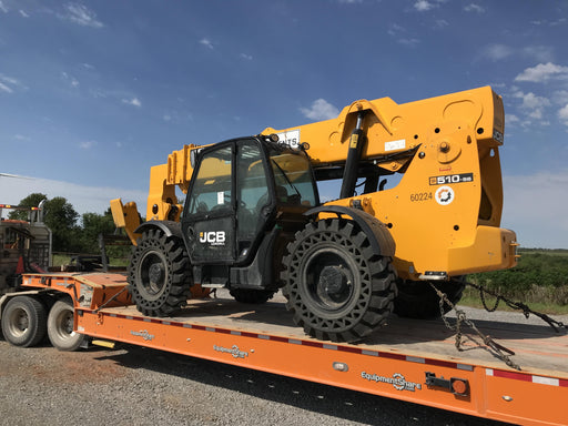 2020 JCB 510-56 Cab/Heat/Air, 74 HP, Solid Tires, STD Worklight, Beacon, Aux Hydraulics, Lifting Eye, Back up Alarm w/66" Carriage/60" Forks