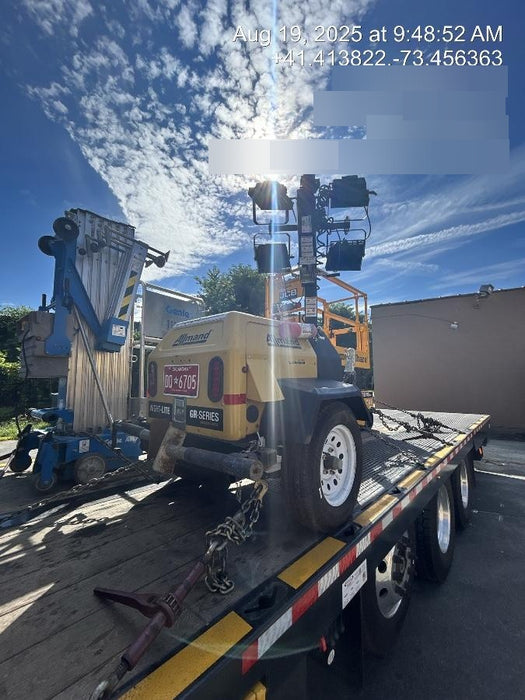 2021 Allmand NLV3GR (4) LED Light Fixture 350W, 23' Vertical Mast, 3kW Prime, Towable, Deep Sea L401, Leveling Jacks, Yanmar T4F 5.8hp