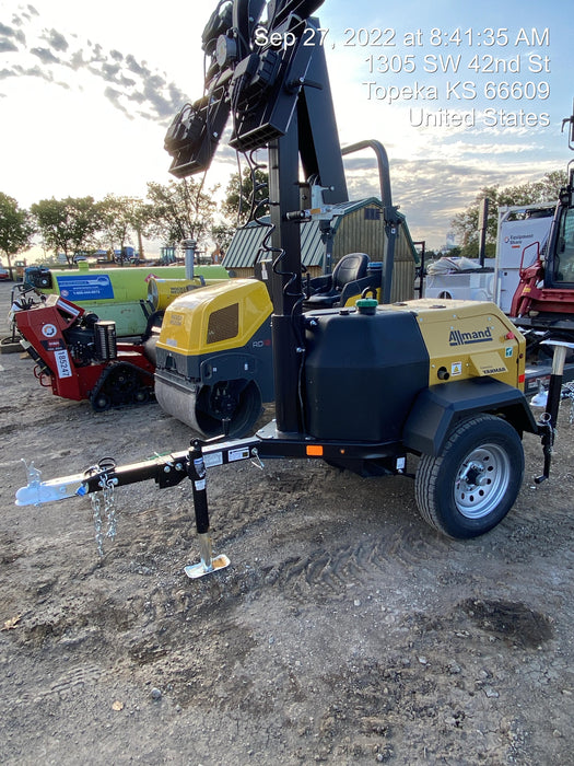 2022 Allmand NLV3GR (4) LED Light Fixture 350W, 23' Vertical Mast, 3kW Prime, Towable, ES Decals, T3