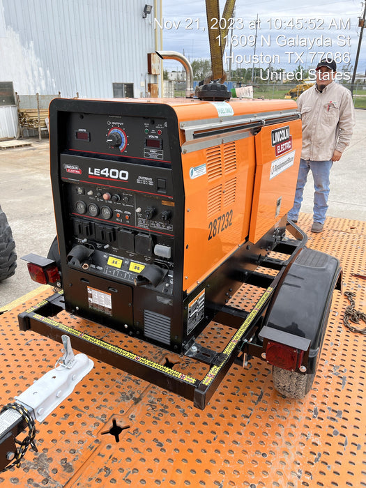 2022 Lincoln Electric LE400 Kubota V1505, Trlr, Cable Rack, Light Kit, ES Decals, T3