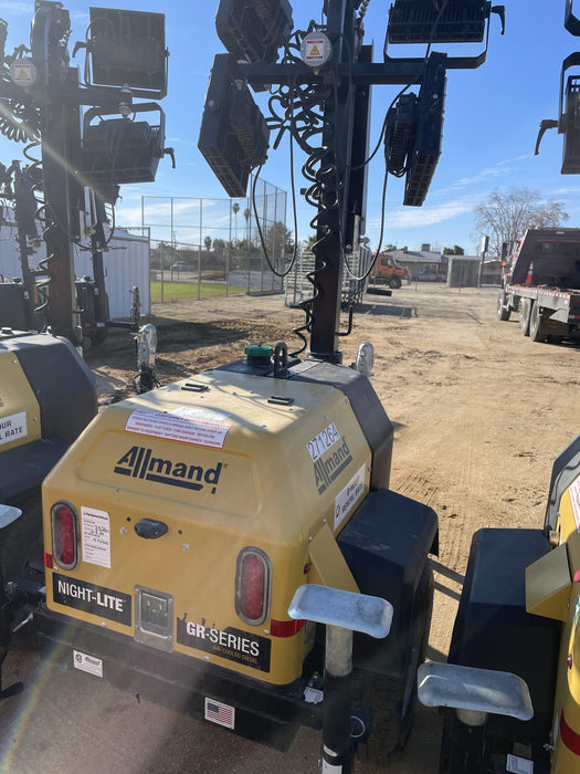 2022 Allmand NLV3GR (4) LED Light Fixture 350W, 23' Vertical Mast, 3kW Prime, Towable, ES Decals, T3