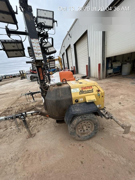 2022 Allmand NLV3GR (4) LED Light Fixture 350W, 23' Vertical Mast, 3kW Prime, Towable, ES Decals, T3