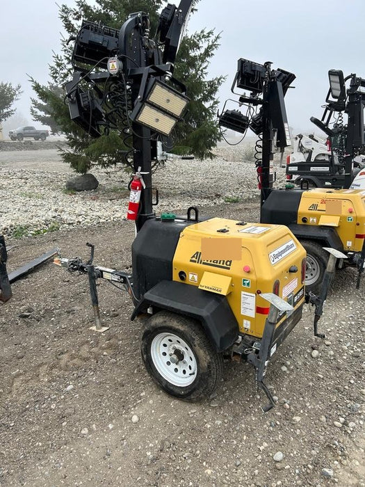 2021 Allmand NLV3GR (4) LED Light Fixture 350W, 23' Vertical Mast, 3kW Prime, Towable, Deep Sea L401, Leveling Jacks, Yanmar T4F 5.8hp