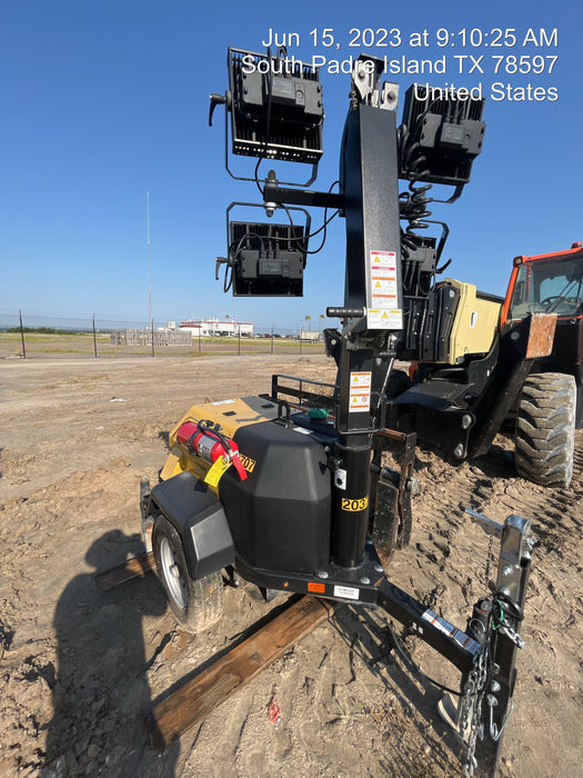 2022 Allmand NLV3GR (4) LED Light Fixture 350W, 23' Vertical Mast, 3kW Prime, Towable, Deep Sea L401, Leveling Jacks, Yanmar T4F 5.8hp