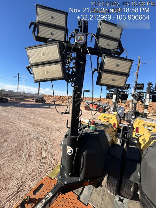 2022 Allmand NLV3GR (4) LED Light Fixture 350W, 23' Vertical Mast, 3kW Prime, Towable, ES Decals, T3