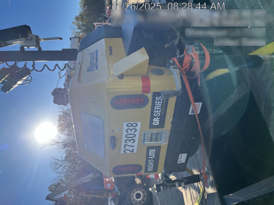 2022 Allmand NLV3GR (4) LED Light Fixture 350W, 23' Vertical Mast, 3kW Prime, Towable, ES Decals, T3