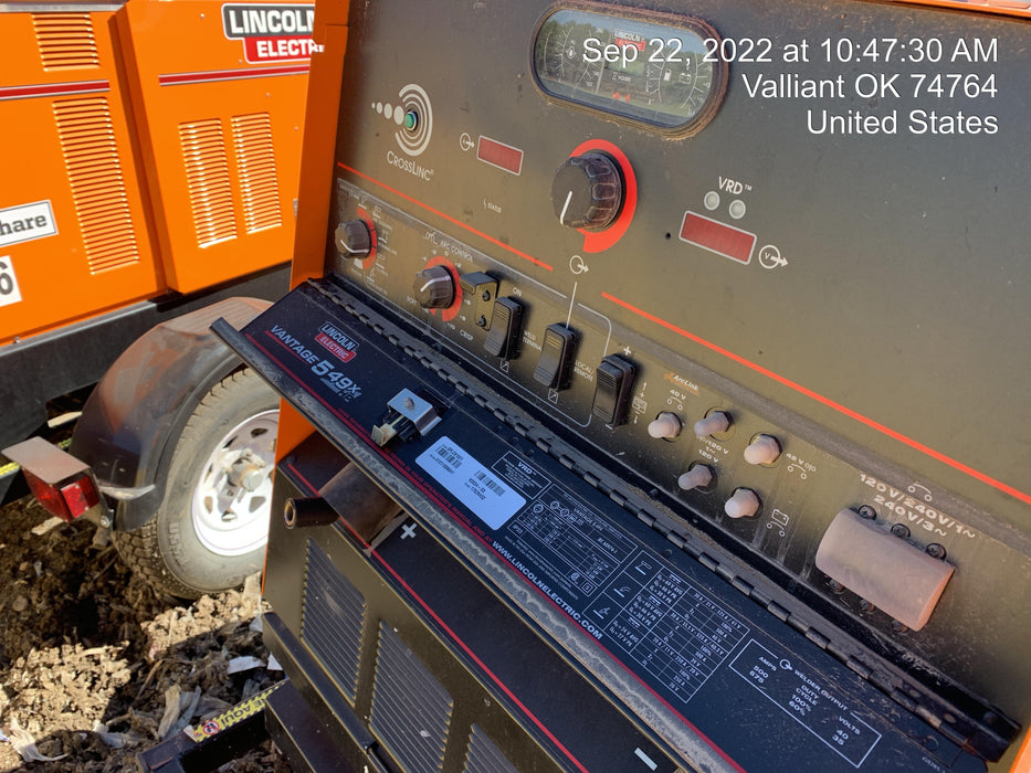 2021 Lincoln Electric Vantage 549X Ready Pak 3, ORANGE (includes trailer, cable rack, fender light kit)