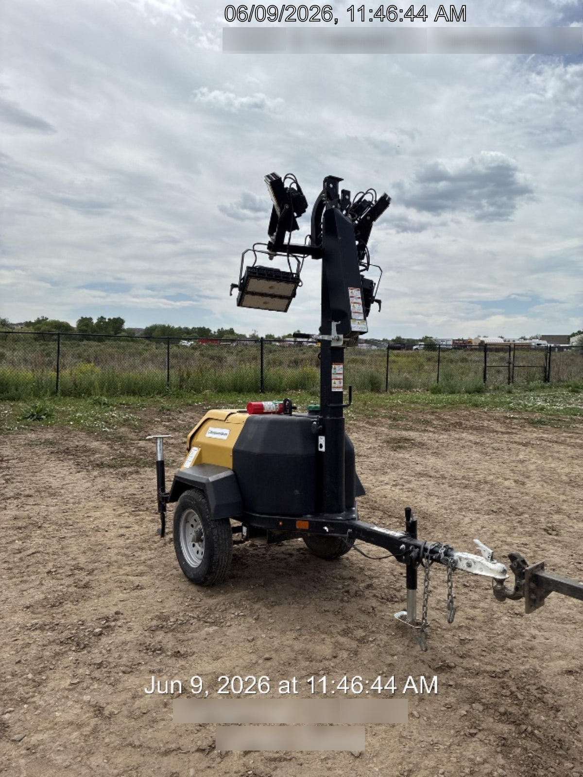 2022 Allmand NLV3GR (4) LED Light Fixture 350W, 23' Vertical Mast, 3kW Prime, Towable, Deep Sea L401, Leveling Jacks, Yanmar T4F 5.8hp