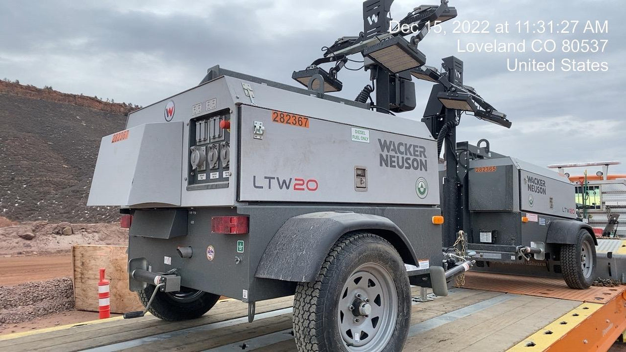 2022 Wacker Neuson LTW20Z1 Isuzu Dsl. Engine, 23' Mast, (4) 300W LED Lights, CWK, Programmable Dawn to Dusk, 360 Deg. Rotation, 57 Gal. Tank, Trailer Mounted