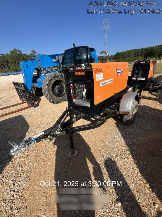 2022 Lincoln Electric LE400 Kubota V1505, Trlr, Cable Rack, Light Kit, ES Decals, T3