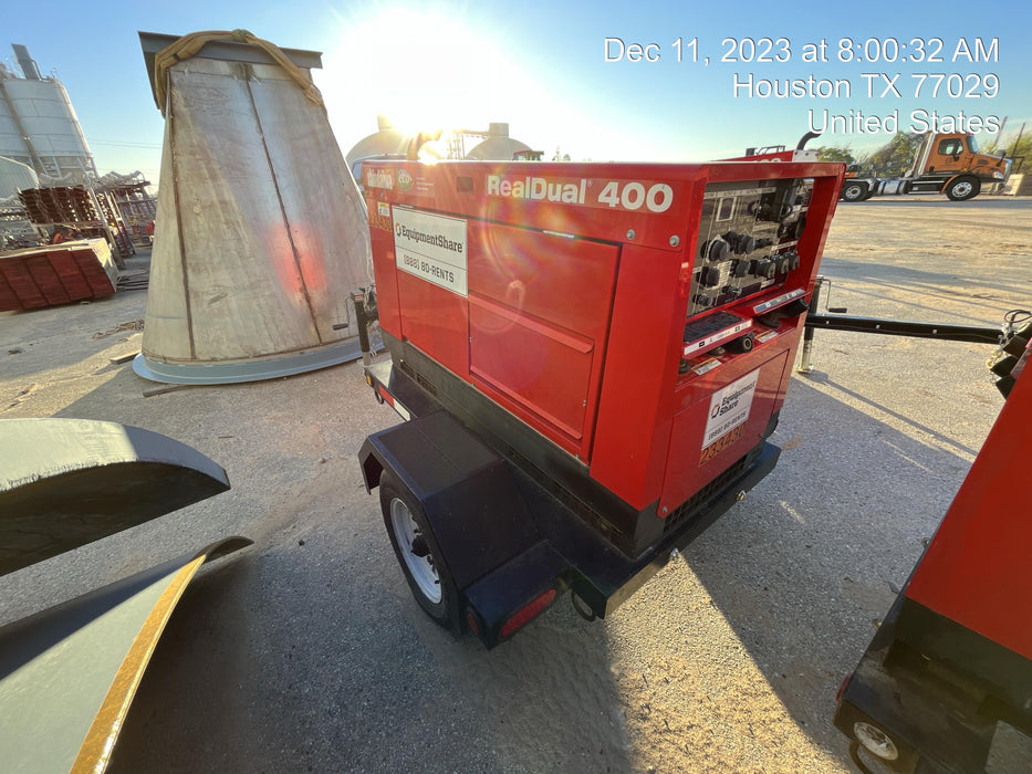 2022 Shindaiwa DGW400MDL Kubota D902 Engine, 23 HP, Dual Op Welder, Wire, Arc, Droop Stick, Tig, and CC Stick Functionality, Simulphase, 3 Phase and 1 Phase Gen Output, Single Axle NB Trlr, Slr Trckl Chrg 12V 12W, Fire Ext