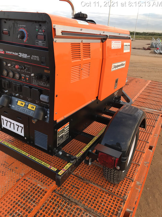 2021 Lincoln Electric Vantage 322 Vantage 322 Ready Pak 3 w/ Decals, ORANGE (includes trailer, cable rack, fender light kit) NO Telematics