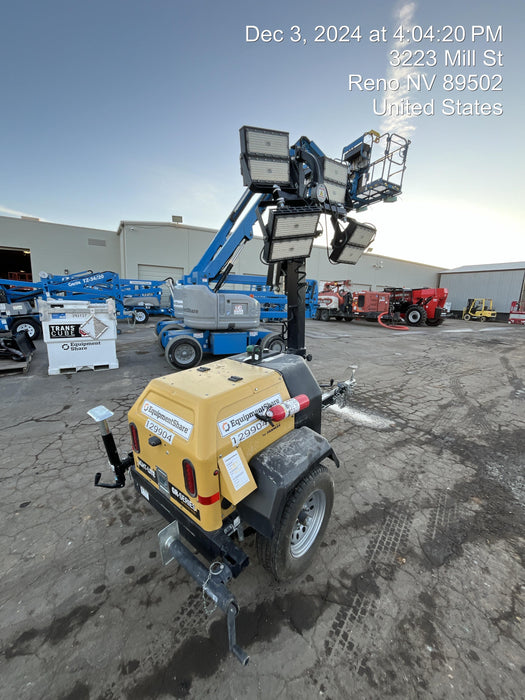 2021 Allmand NLV3GR (4) LED Light Fixture 350W, 23' Vertical Mast, 3kW Prime, Towable, Deep Sea L401, Leveling Jacks, Yanmar T4F 5.8hp