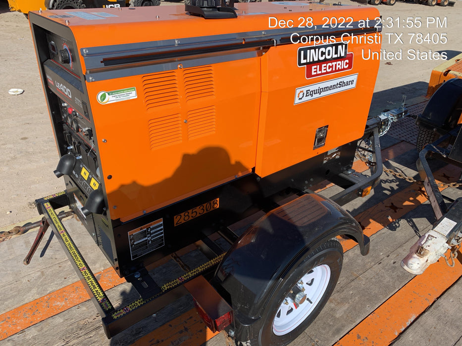 2022 Lincoln Electric LE400 Kubota V1505, Trlr, Cable Rack, Light Kit, ES Decals, T3