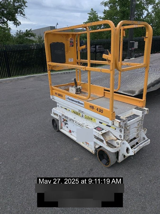 Custom Equipment HB-1430 Hy-Brid Scissor Lift
Platform capacity up to 670 lbs
Working height up to 20 ft
Weighs under 1,700 lbs
Non-marking wheels