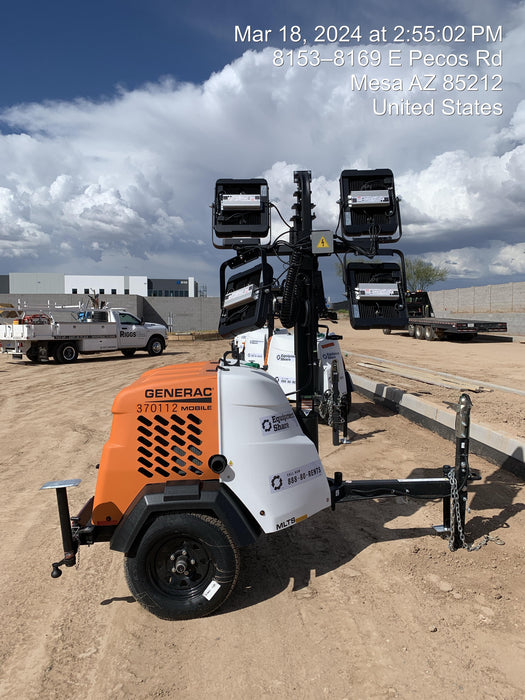 2023 Generac MLT2 Diesel, Flex Switch 120V Input, Powerzone Controller, 
(4) 320W LED Lights, 4kW Generator, 39.9 Gal Fuel Tank, 2" Ball, T3