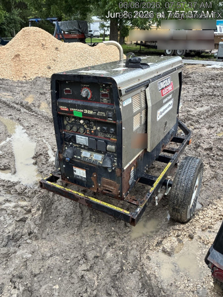 2019 Lincoln Electric Vantage 322 Welder Ready-Pak 3, Two wheel trailer, Fender and Light kit, Cable Rack