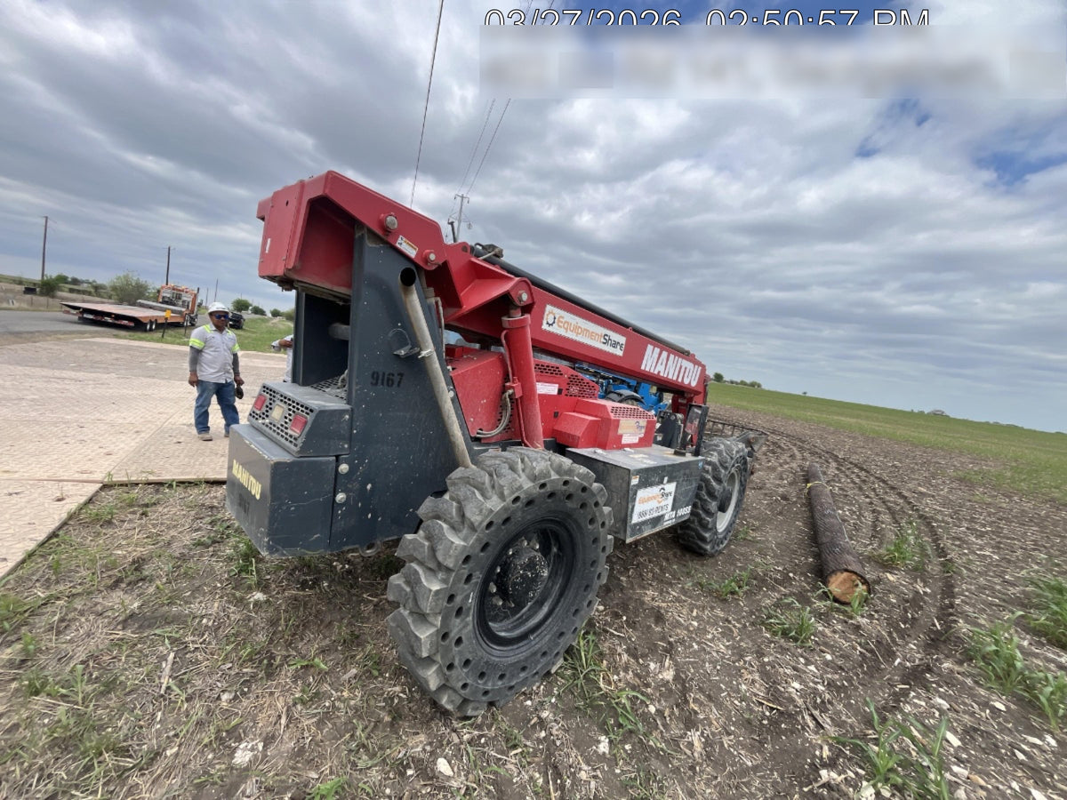 2018 Manitou MTA10055 Manitou MTA 10055 w/Cab/Heat/AC, Work Lights/Strobe, Aux Hyd, Solid Tires, Lift Hook, 66" Carriage, 60" Forks