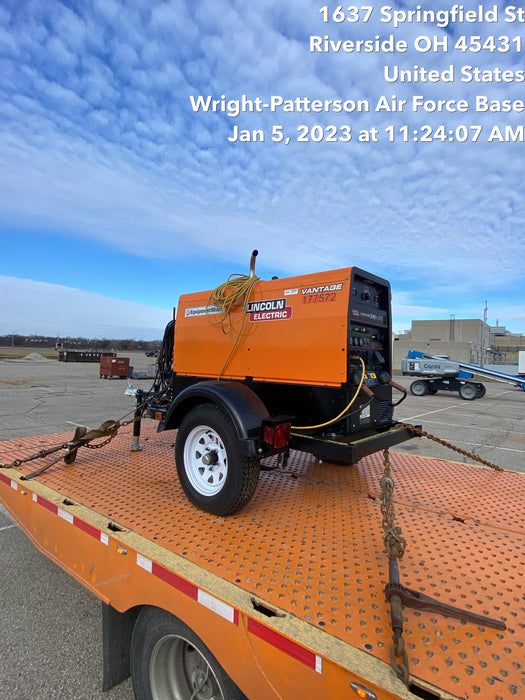 2021 Lincoln Electric Vantage 322 Vantage 322 Ready Pak 3 w/ Decals, ORANGE (includes trailer, cable rack, fender light kit) NO Telematics