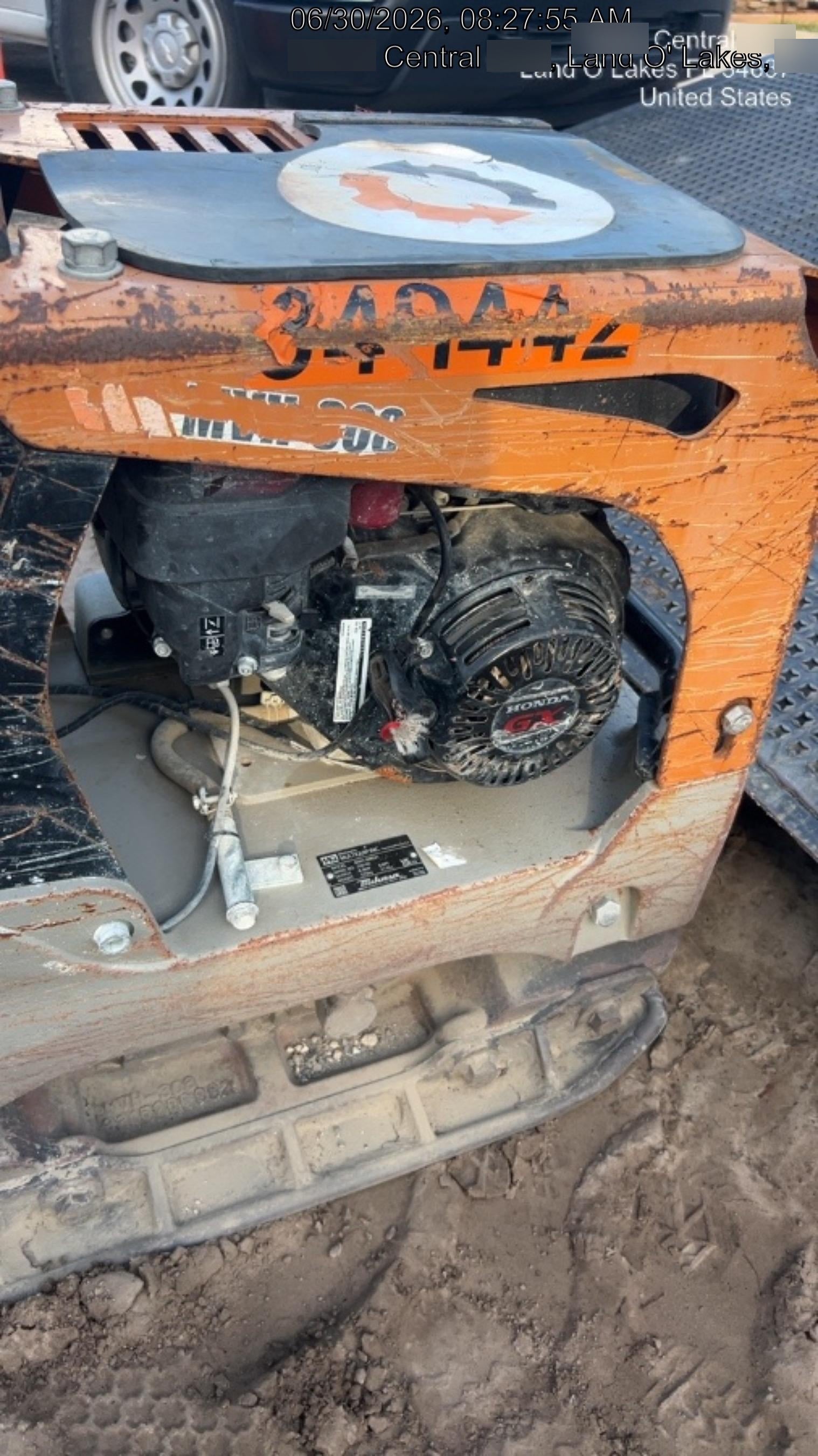 2023 Multiquip MV308GH Honda GX270, 18" Plate, Tachometer