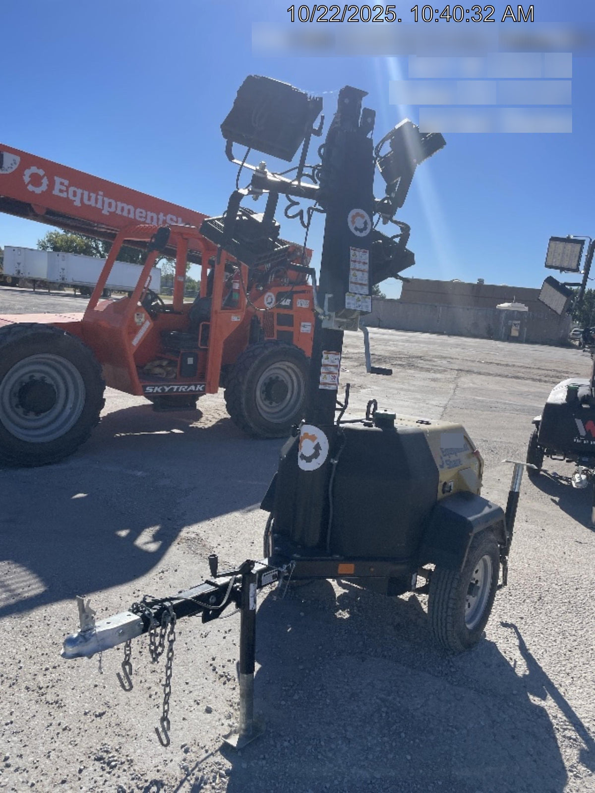 2022 Allmand NLV3GR (4) LED Light Fixture 350W, 23' Vertical Mast, 3kW Prime, Towable, Deep Sea L401, Leveling Jacks, Yanmar T4F 5.8hp