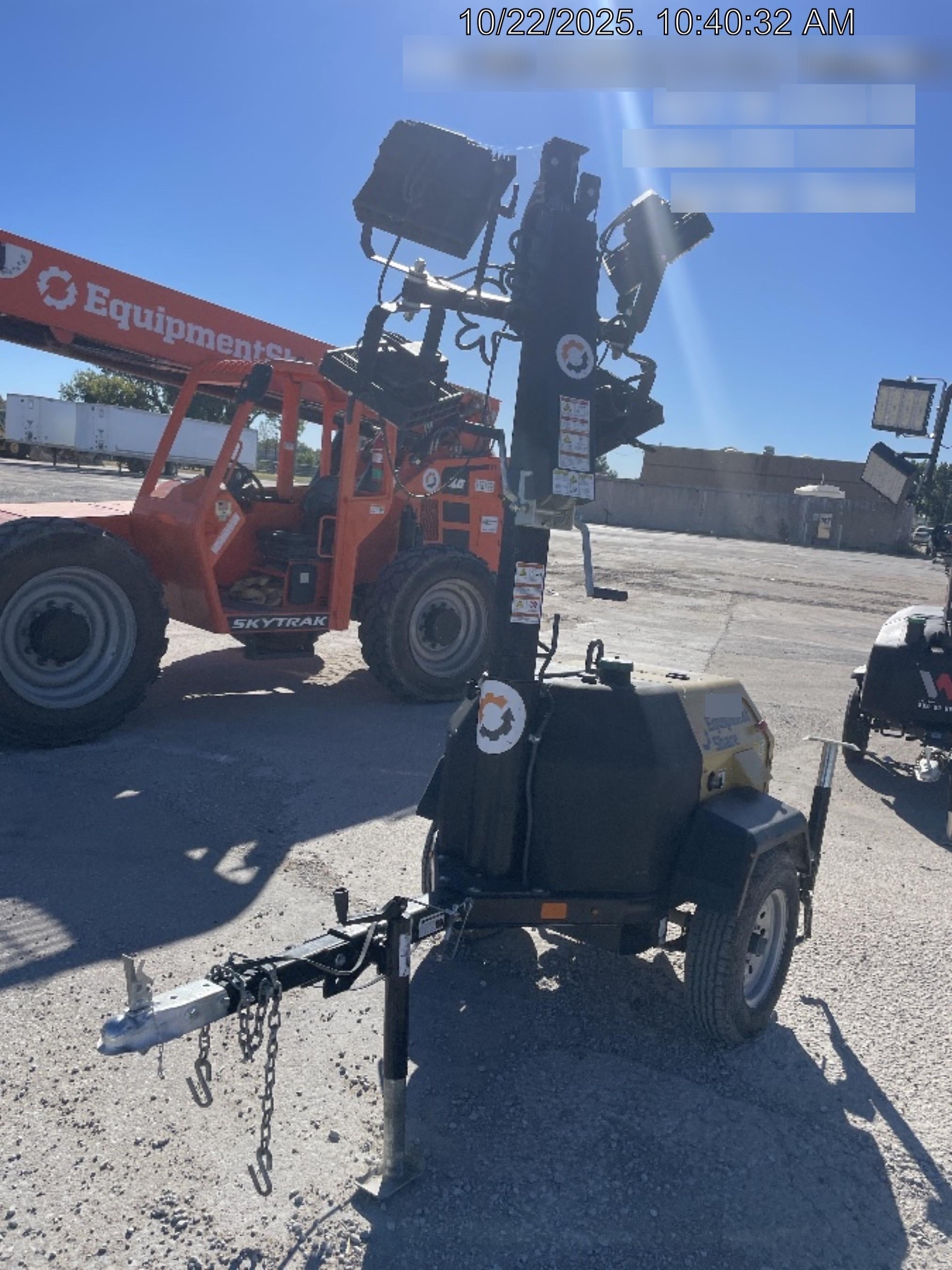 2022 Allmand NLV3GR (4) LED Light Fixture 350W, 23' Vertical Mast, 3kW Prime, Towable, Deep Sea L401, Leveling Jacks, Yanmar T4F 5.8hp