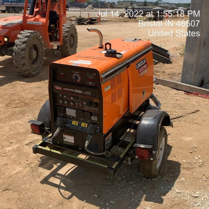 2021 Lincoln Electric Vantage 322 Vantage 322 Ready Pak 3 w/ Decals, ORANGE (includes trailer, cable rack, fender light kit) NO Telematics