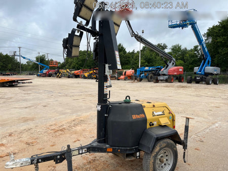 Allmand NLV3GR (4) LED Light Fixture 350W, 23' Vertical Mast, 3kW Prime, Towable, Deep Sea L401, Leveling Jacks, Yanmar T4F 5.8hp