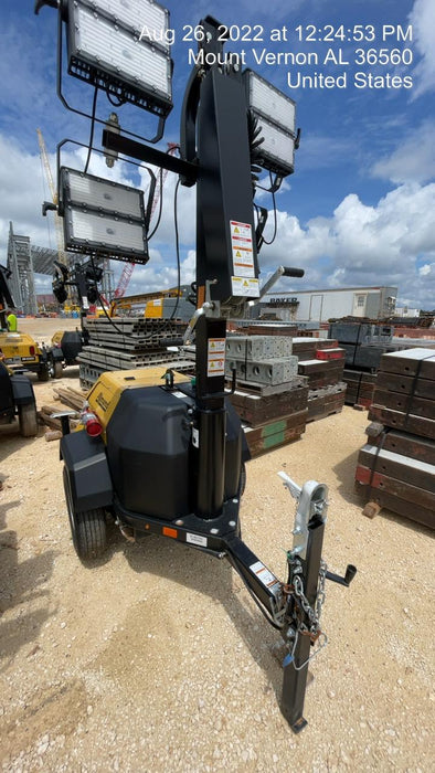 2022 Allmand NLV3GR (4) LED Light Fixture 350W, 23' Vertical Mast, 3kW Prime, Towable, Deep Sea L401, Leveling Jacks, Yanmar T4F 5.8hp