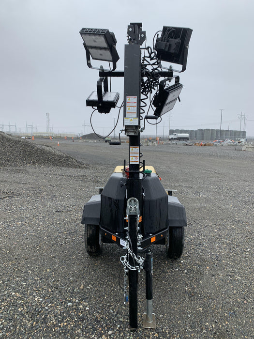 2021 Allmand NLV3GR (4) LED Light Fixture 350W, 23' Vertical Mast, 3kW Prime, Towable, Deep Sea L401, Leveling Jacks, Yanmar T4F 5.8hp