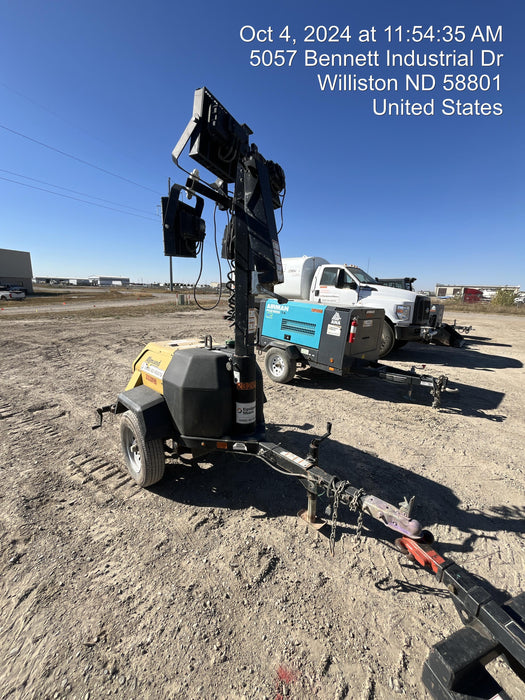 2022 Allmand NLV3GR (4) LED Light Fixture 350W, 23' Vertical Mast, 3kW Prime, Towable, Deep Sea L401, Leveling Jacks, Yanmar T4F 5.8hp