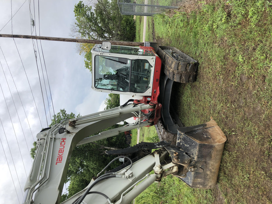 2019 Takeuchi TB290 Cab/Heat/AC Rubber tracks, Dozer blade, Travel alarm, Auxiliary hydraulics w/Manual QC, Hydraulic thumb, 18", 24", and 36" Buckets