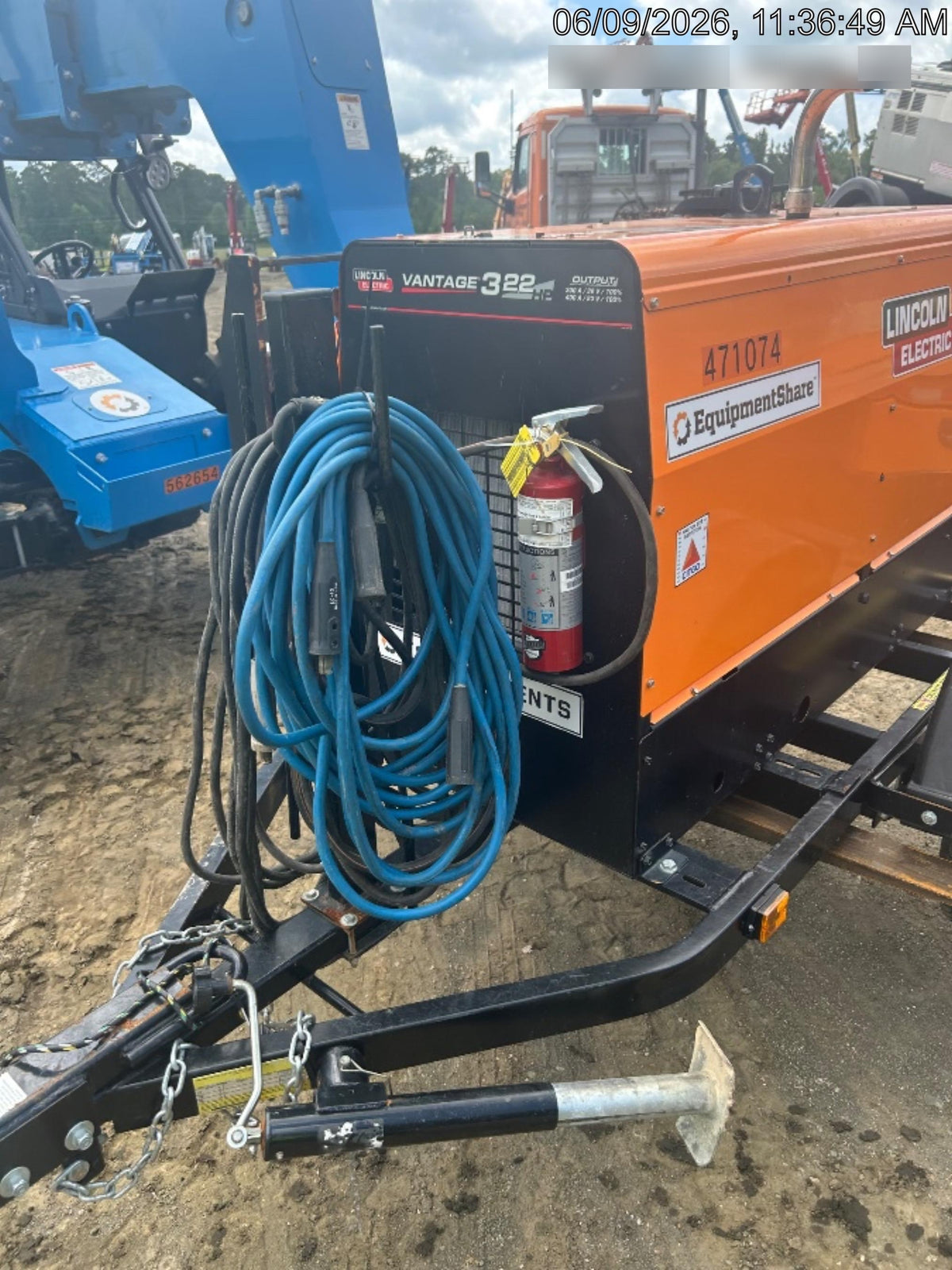 2024 Lincoln Electric Vantage 322 Welder Ready-Pak 3, Two wheel trailer, Fender and Light kit, Cable Rack, Orange
