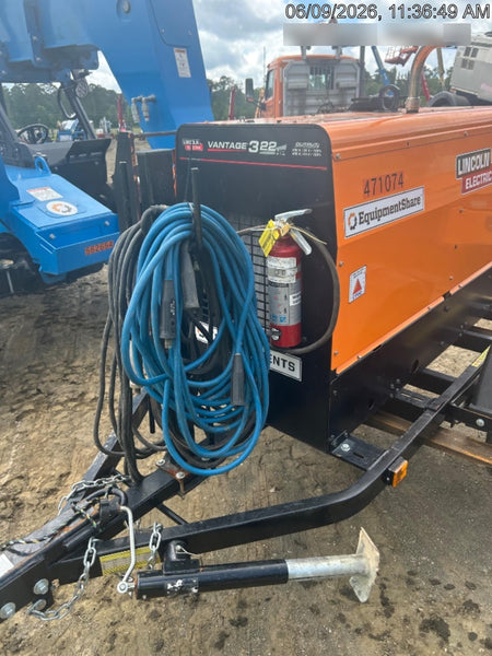 2024 Lincoln Electric Vantage 322 Welder Ready-Pak 3, Two wheel trailer, Fender and Light kit, Cable Rack, Orange