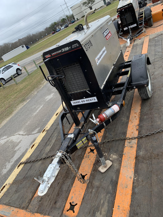 2019 Lincoln Electric Vantage 322 Ready-Pak 3, Two Wheel Trailer, Fender and Light Kit, Cable Rack