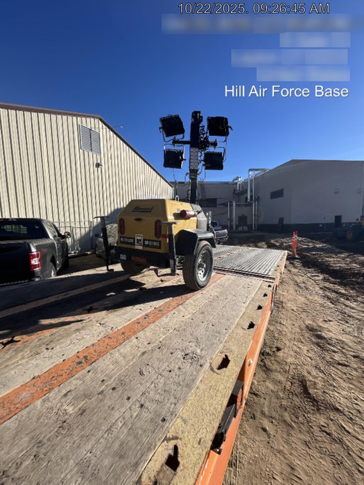 2022 Allmand NLV3GR (4) LED Light Fixture 350W, 23' Vertical Mast, 3kW Prime, Towable, ES Decals, T3