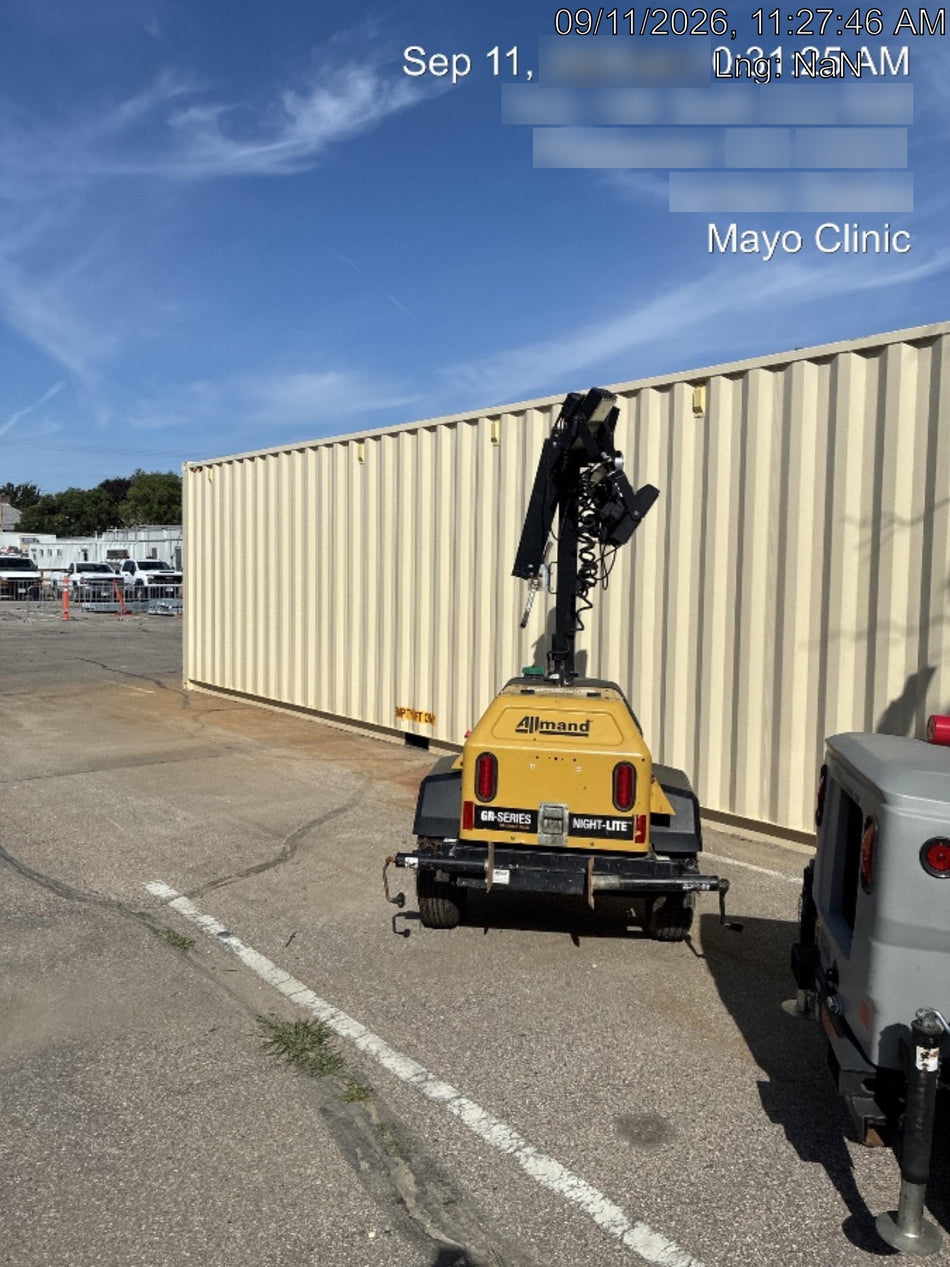 2022 Allmand NLV3GR (4) LED Light Fixture 350W, 23' Vertical Mast, 3kW Prime, Towable, Deep Sea L401, Leveling Jacks, Yanmar T4F 5.8hp
