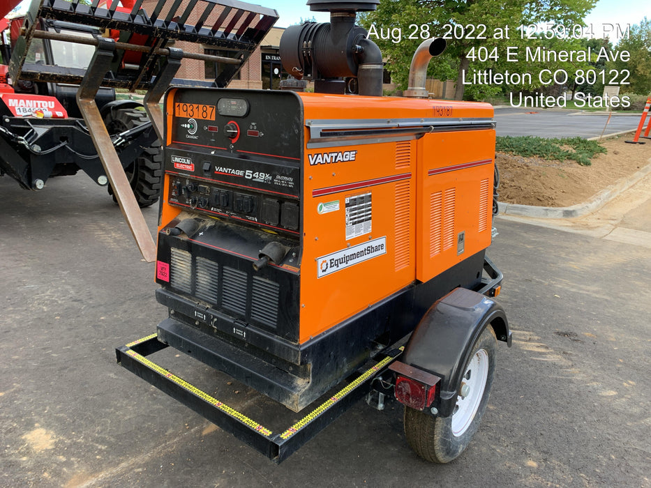 2021 Lincoln Electric Vantage 549X Ready Pak 3, ORANGE (includes trailer, cable rack, fender light kit)