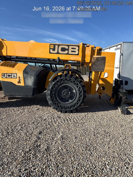 2019 JCB 510-56 Open ROPS, 74 HP, Solid Tires, Worklights, Beacon, Aux Hydraulics, Lifting Eye w/60" Carriage/60" Forks