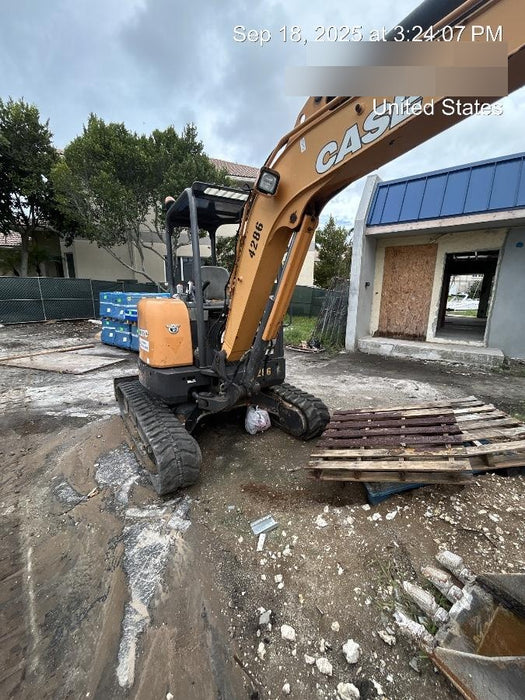 2018 Case CX37C ROPS, LONG ARM, RUBBER TRACKS, AUX HYD